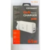 my-11134207-7qul1-lff699kfnswpce.webp EXPOWER GAN TRAVEL CHARGER FULLY COMPATIBLE PD & QC 3.0 ADAPTOR - 65W (ACC105)